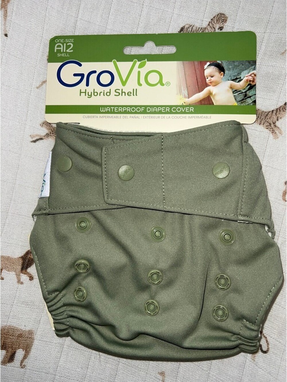 NIP snap Grovia Hybrid Diaper Shell Fern